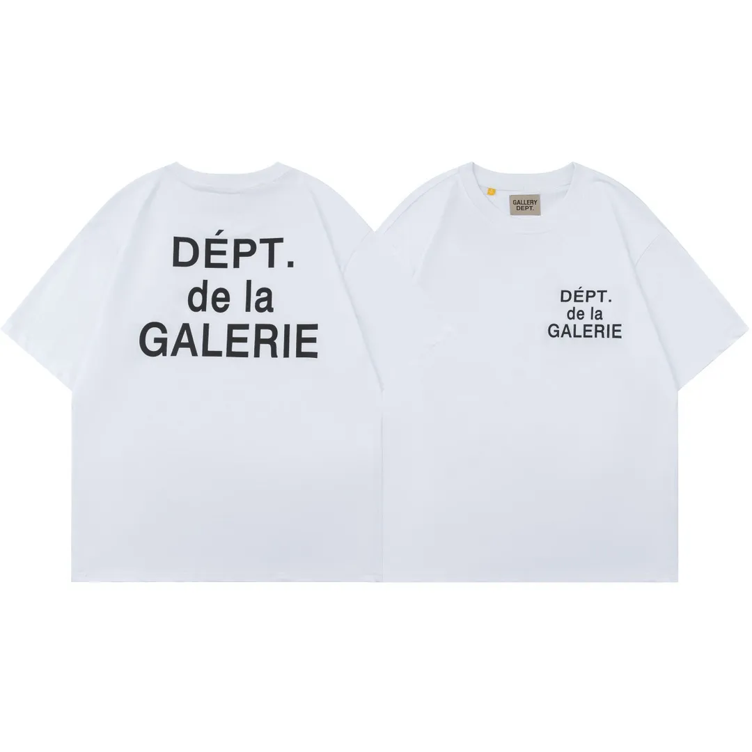 Model D108 Gallery dept European and American washed trendy brand printed high street T-shirts are the same for men and women, simple and generous offset printed letters, after washing and shaping, they will not change shape and will not pill, comfortable and breathable, apricot S to XL, p106